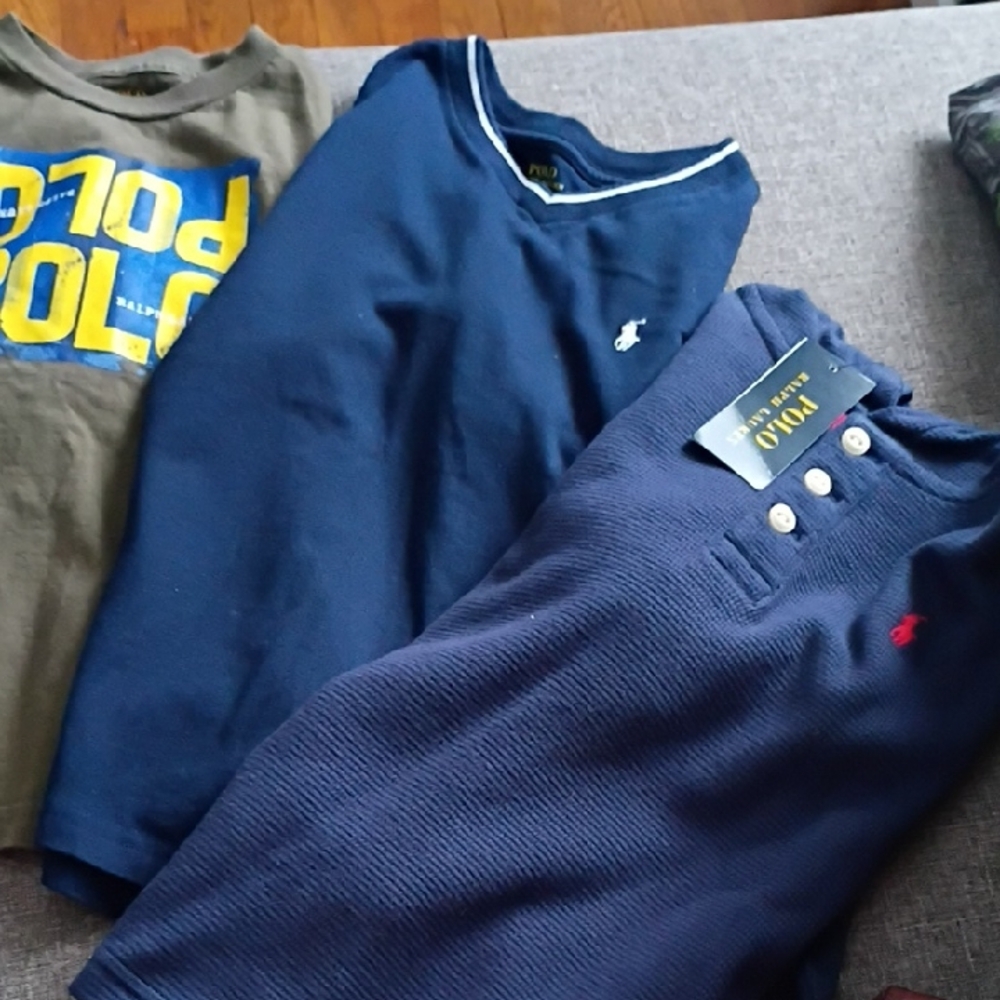 Polo by Ralph Lauren Kids Navy and Olive Shirts Bundle Of 3